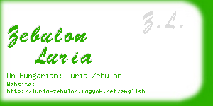 zebulon luria business card